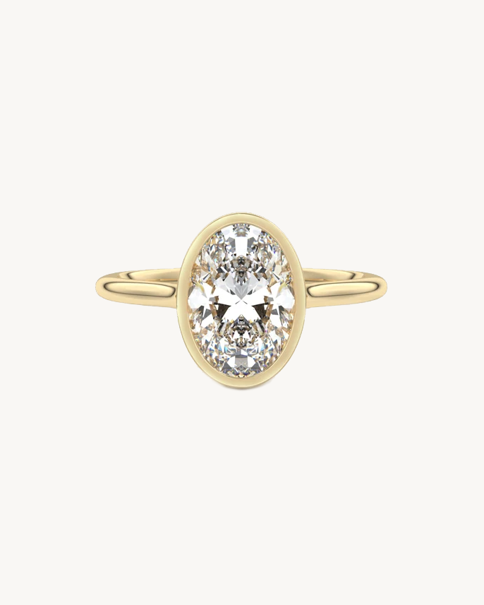 Evelyn Oval Zircon Solitaire Ring