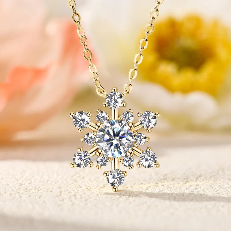 Snowflake Spark Moissanite Necklace