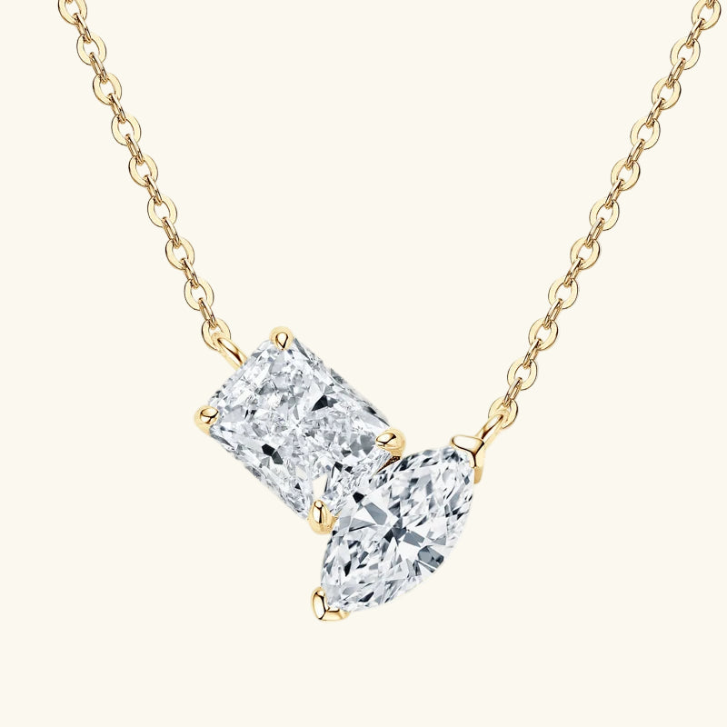 Twin Flame Moissanite Necklace