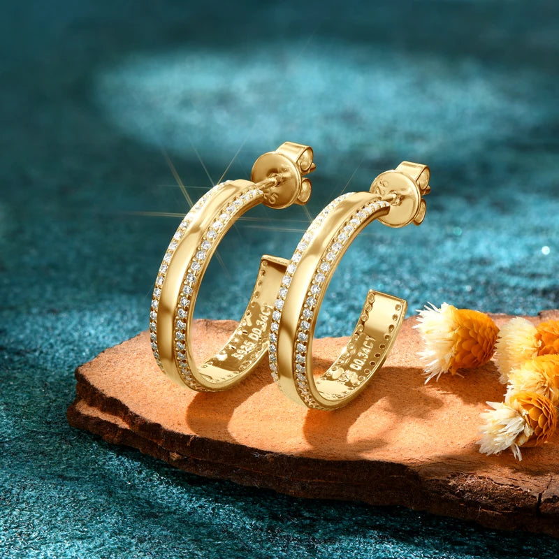 Lana Moissanite Hoop Earrings