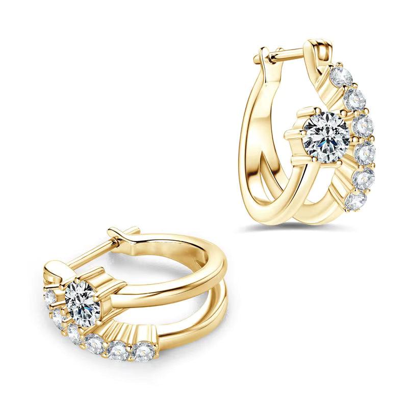 Tania Moissanite Bloom Hoop Earrings