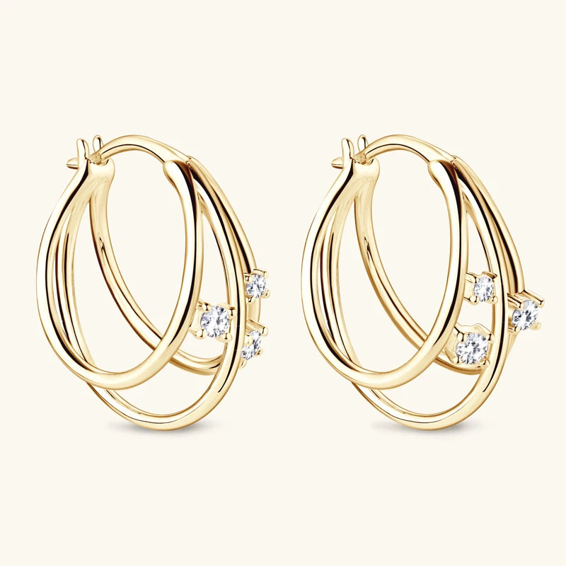 Celeste Moissanite Crossover Hoops
