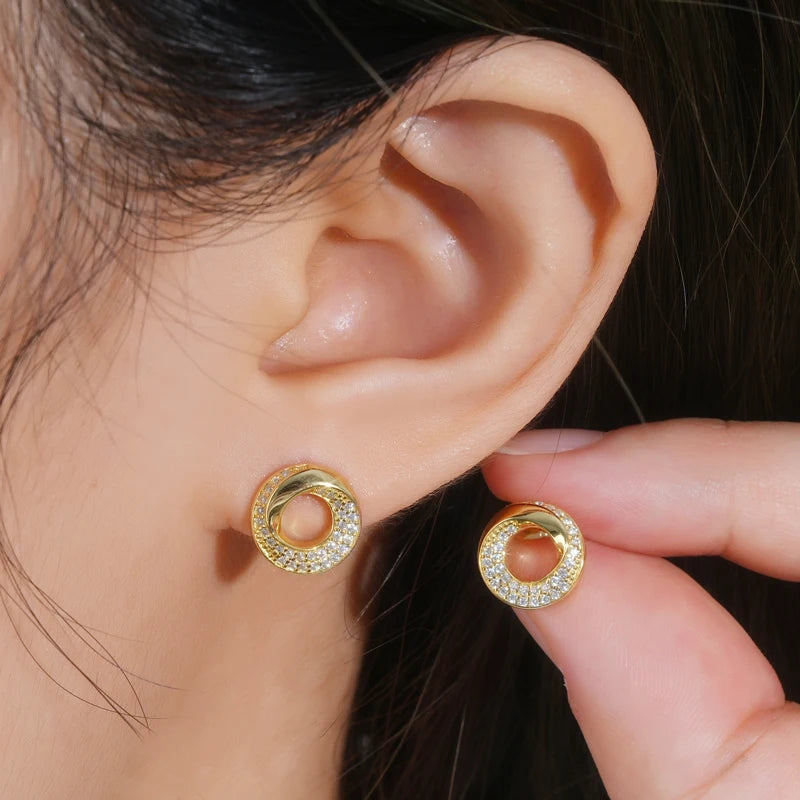 Talia Circle Moissanite Earrings