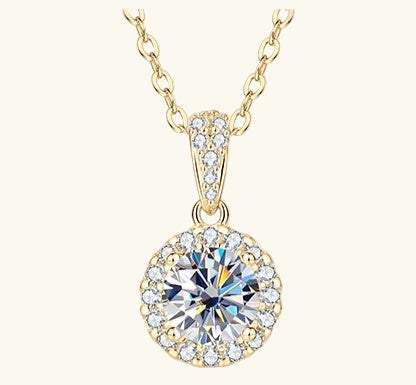 Halo Radiance Moissanite Necklace