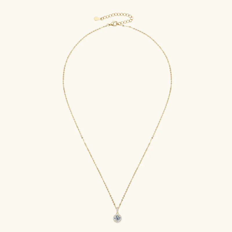 Halo Radiance Moissanite Necklace