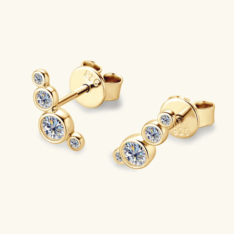 Cascade Moissanite Stud Earrings