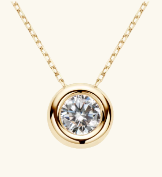 Classic Bezel Moissanite Necklace