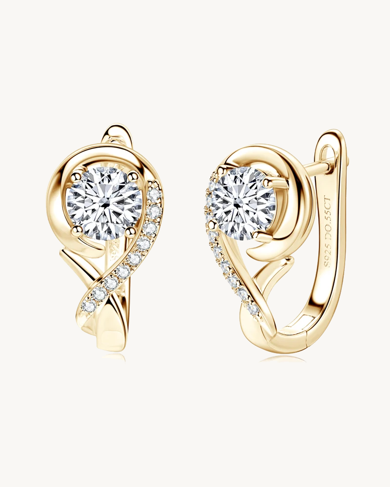 Eternal Glow Moissanite Hoop Earrings