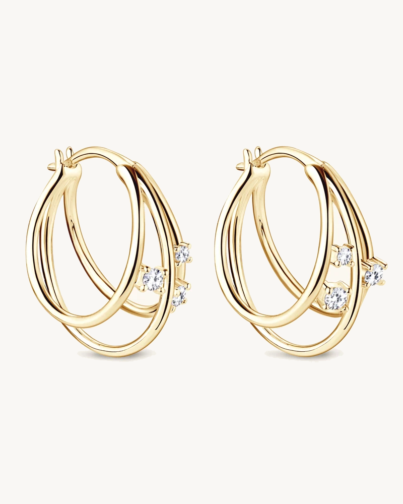 Celeste Moissanite Crossover Hoops