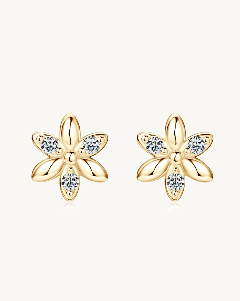 Blossom Shine Moissanite Stud Earrings