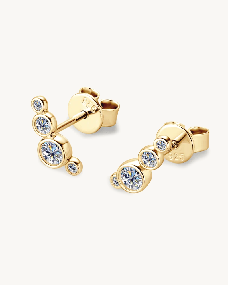 Cascade Moissanite Stud Earrings